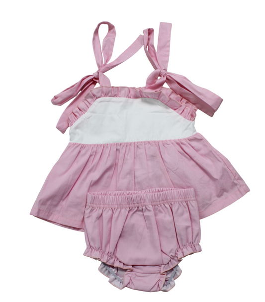 Hampton Pink Tie Top Diaper Set *PREORDER*