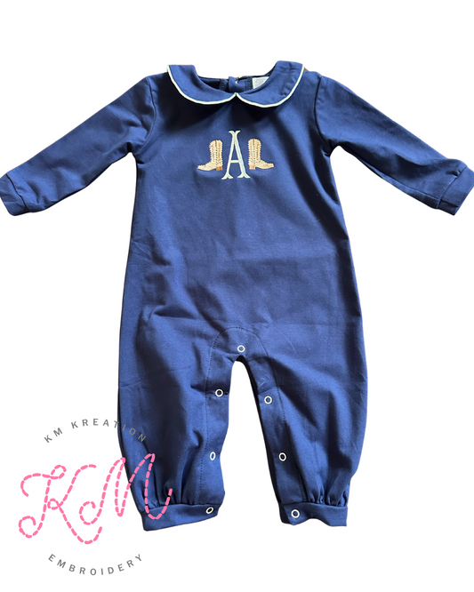 18M Carter Navy Long Sleeve Romper