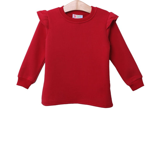 Ruffle Sweatshirt-Red *Jelly Bean Christmas Preorder 26*
