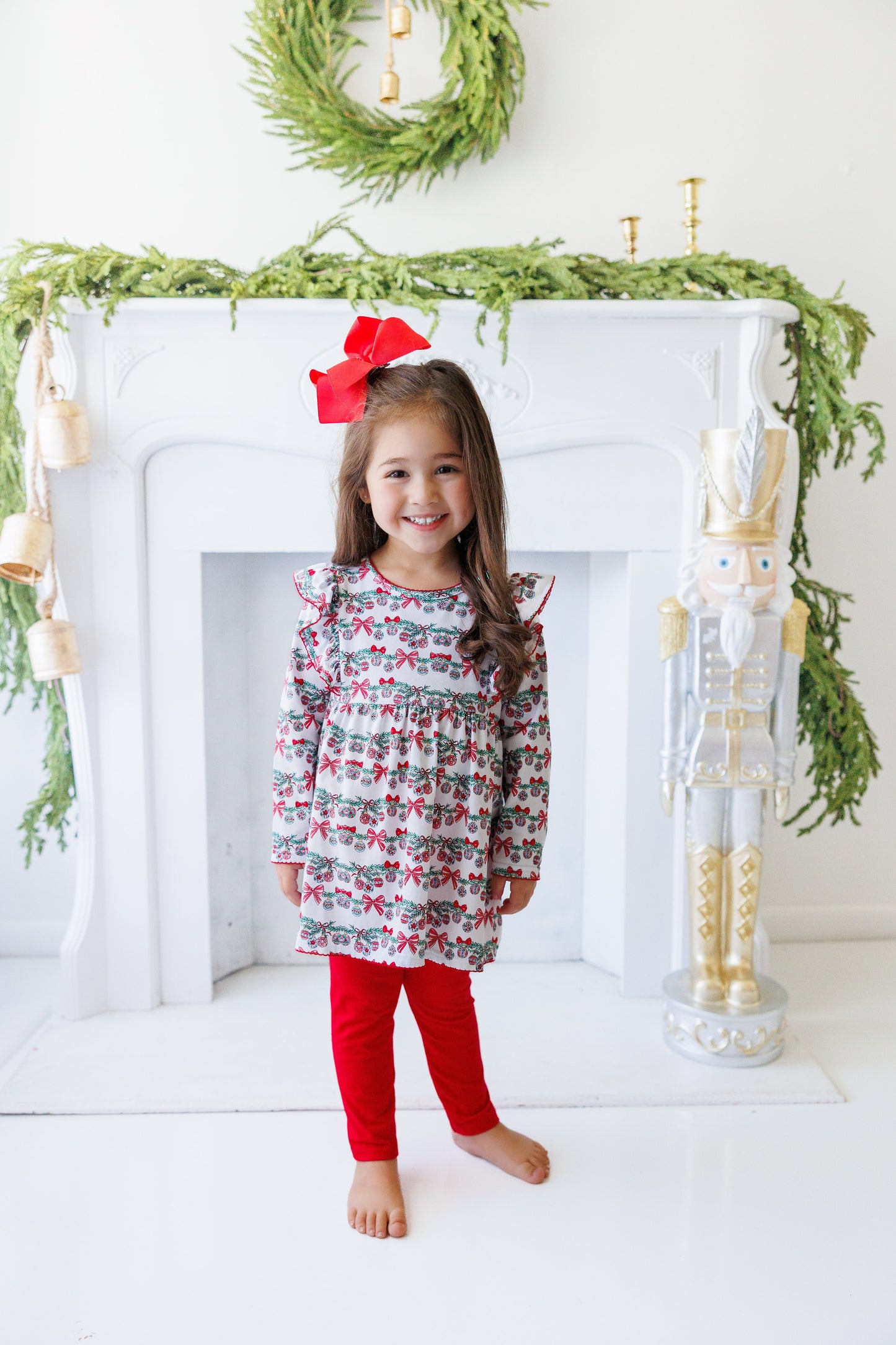 Bows & Baubles Christmas Flutter Pants Set *Jelly Bean Christmas Preorder 26*