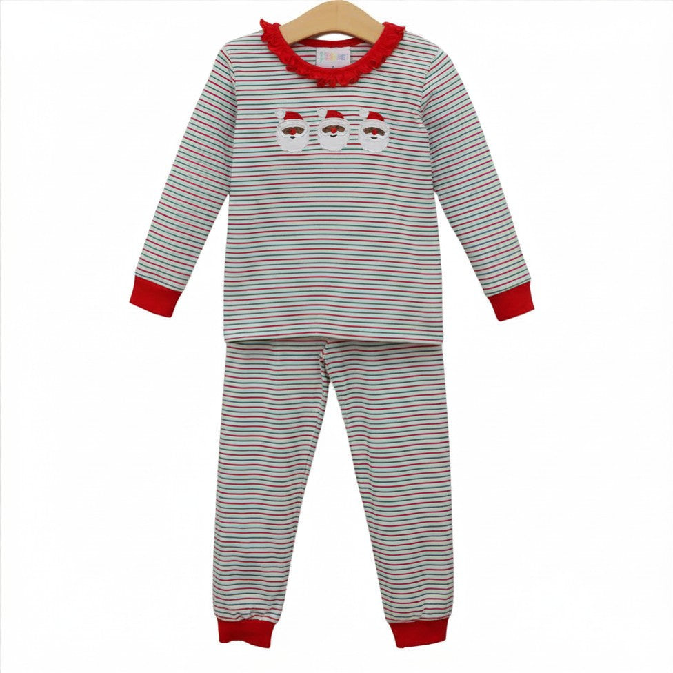 Christmas Candy Stripe Santa Ruffle and Unisex Set *Jelly Bean Christmas Preorder 26*