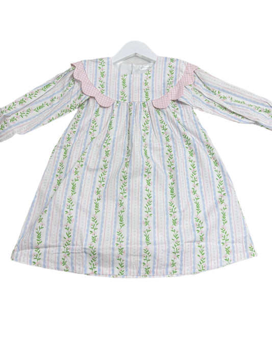 3T Emily Pink Ivy Scalloped Dress