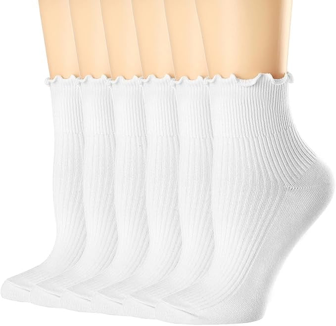 Embroidered Ruffle Women's Socks