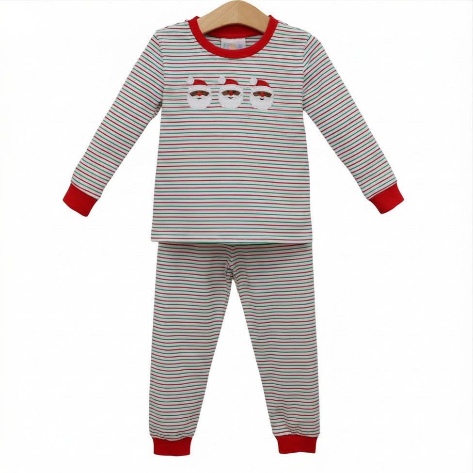 Christmas Candy Stripe Santa Ruffle and Unisex Set *Jelly Bean Christmas Preorder 26*