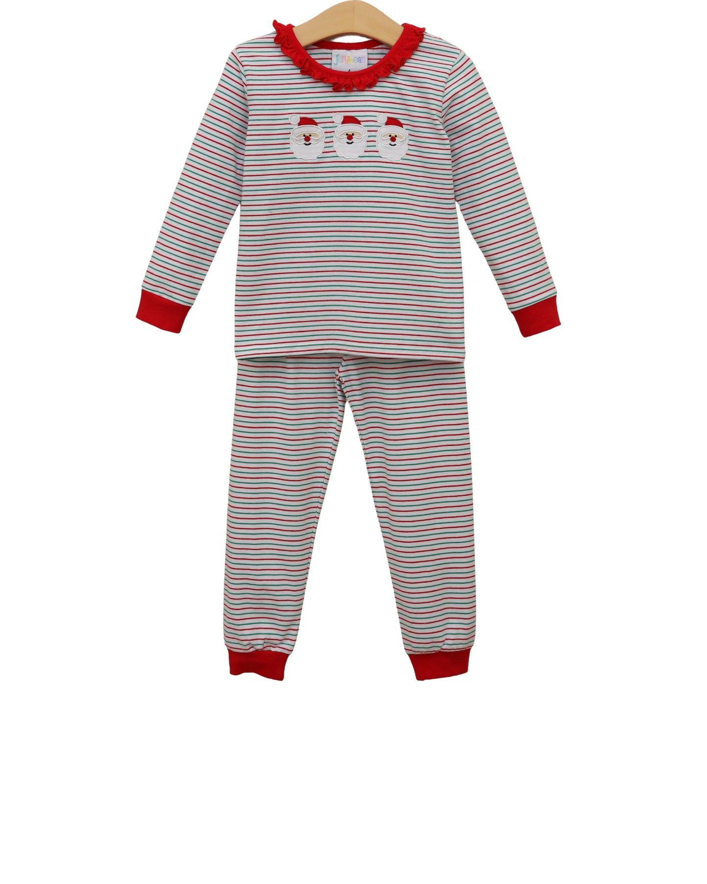 Christmas Candy Stripe Santa Ruffle and Unisex Set *Jelly Bean Christmas Preorder 26*