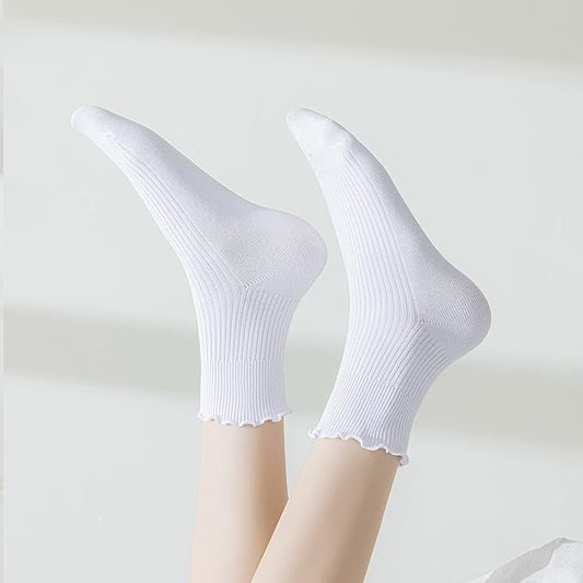Embroidered Ruffle Women's Socks