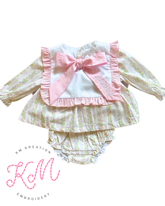 18M Clara Fall Floral Bow Diaper Set