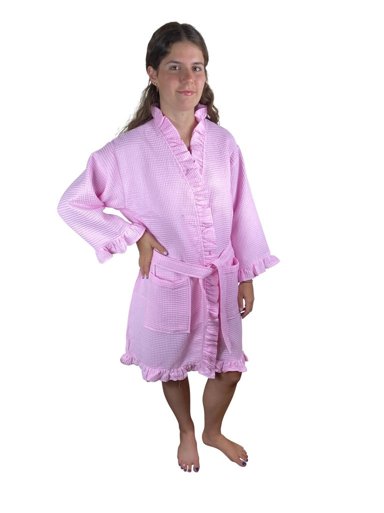 Kimono Waffle Ruffle Robe *PREORDER*