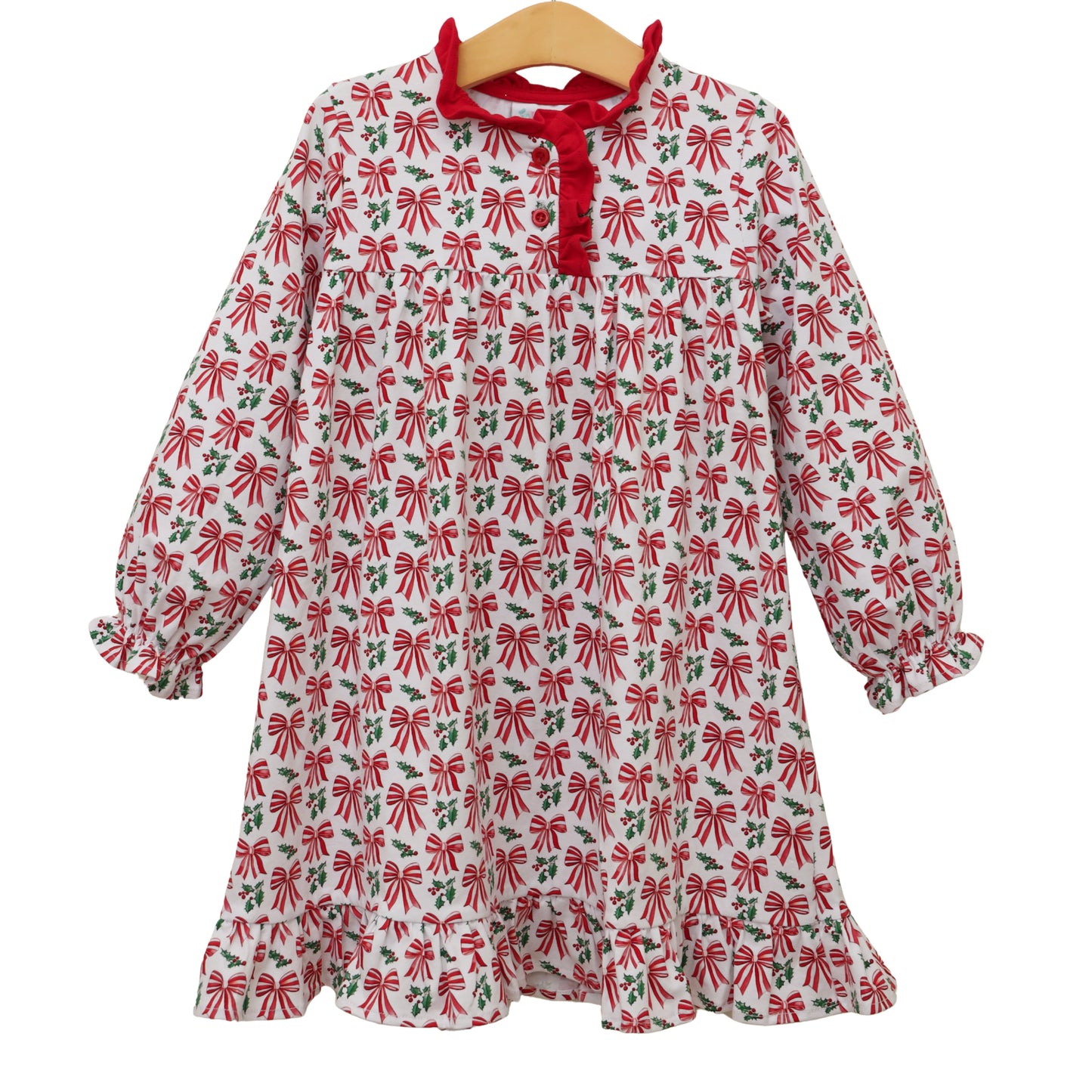 Merry Moments Holly Long Sleeve Dress *Jelly Bean Christmas Preorder 26*