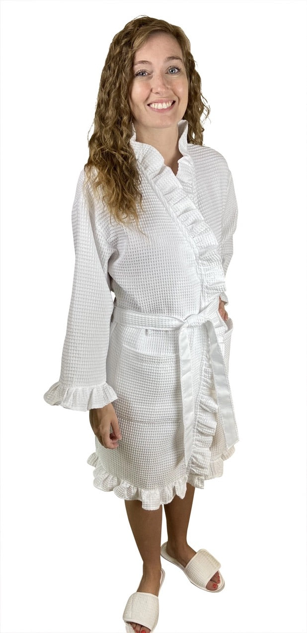 Kimono Waffle Ruffle Robe *PREORDER*