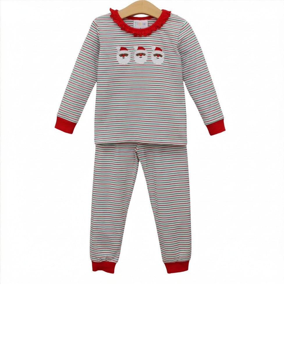 Christmas Candy Stripe Santa Ruffle and Unisex Set *Jelly Bean Christmas Preorder 26*