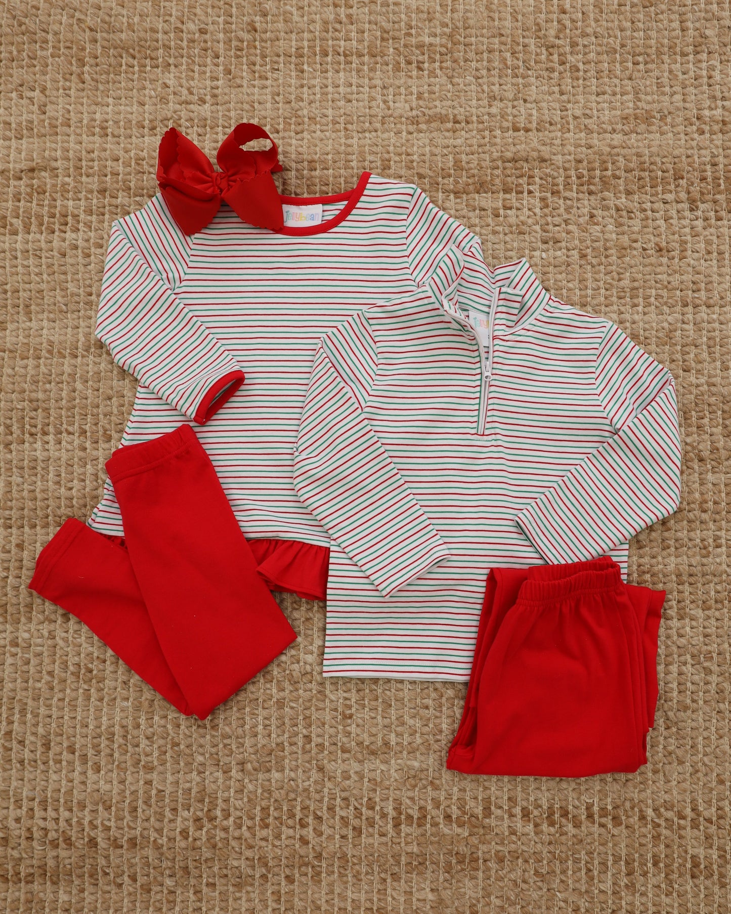 Christmas Candy Stripe Ava Pants Set *Jelly Bean Christmas Preorder 26*