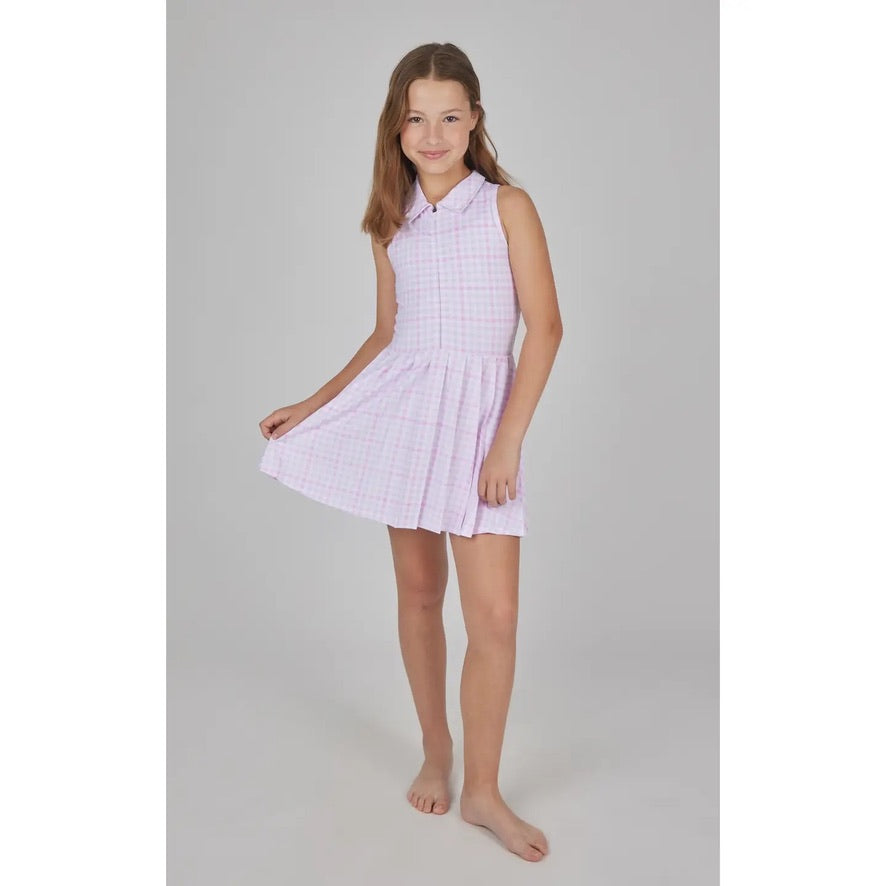 Girls Zip Up Pleated Tennis Dress with Inner Short *PREORDER*