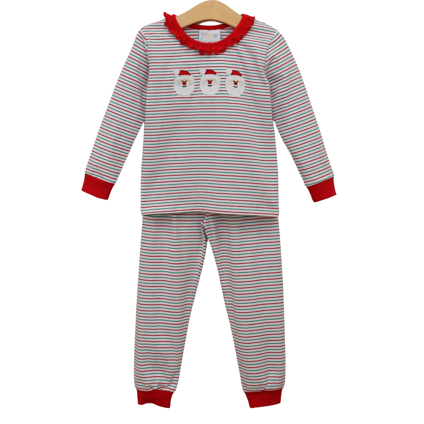 Christmas Candy Stripe Santa Ruffle and Unisex Set *Jelly Bean Christmas Preorder 26*