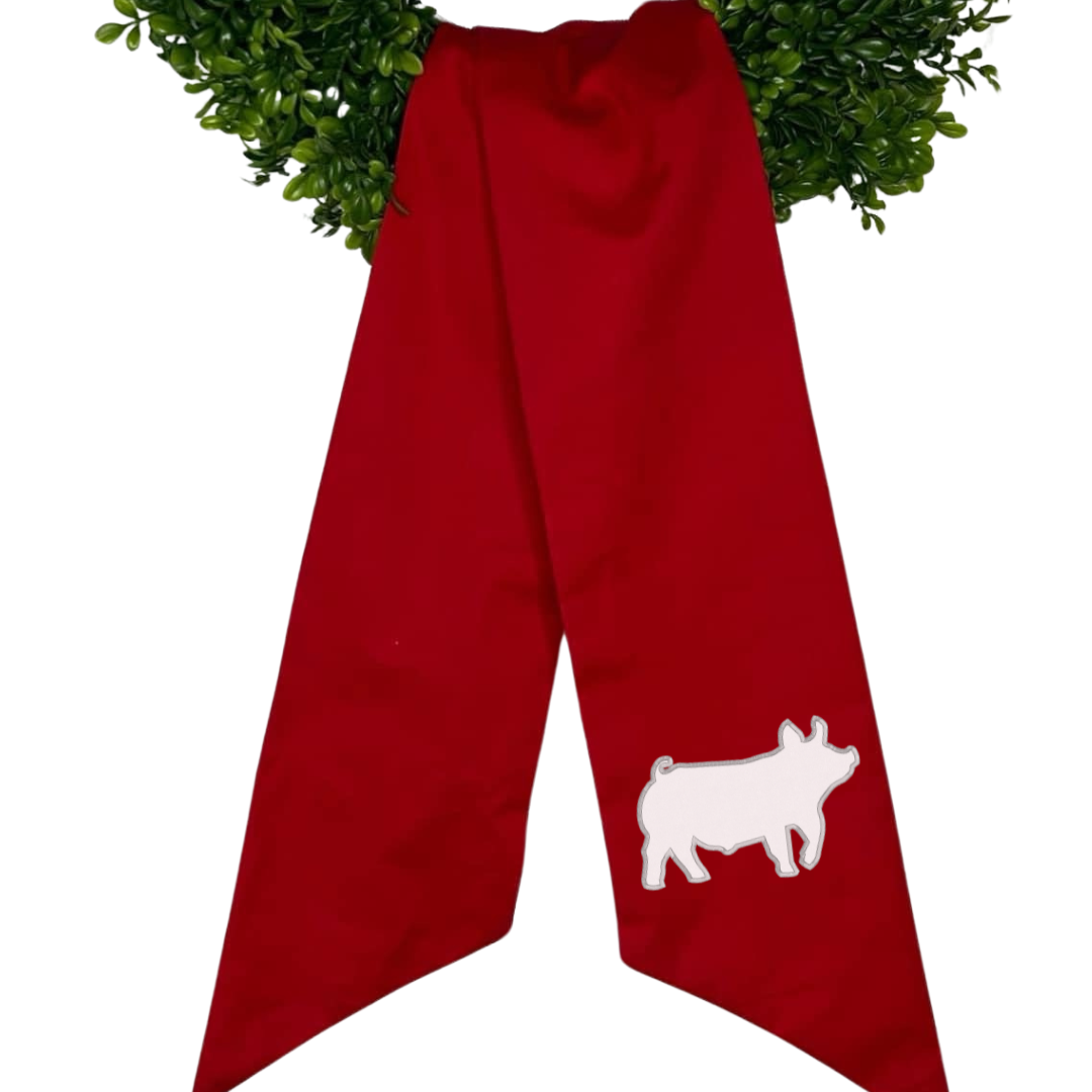 Red Solid Wreath Sash