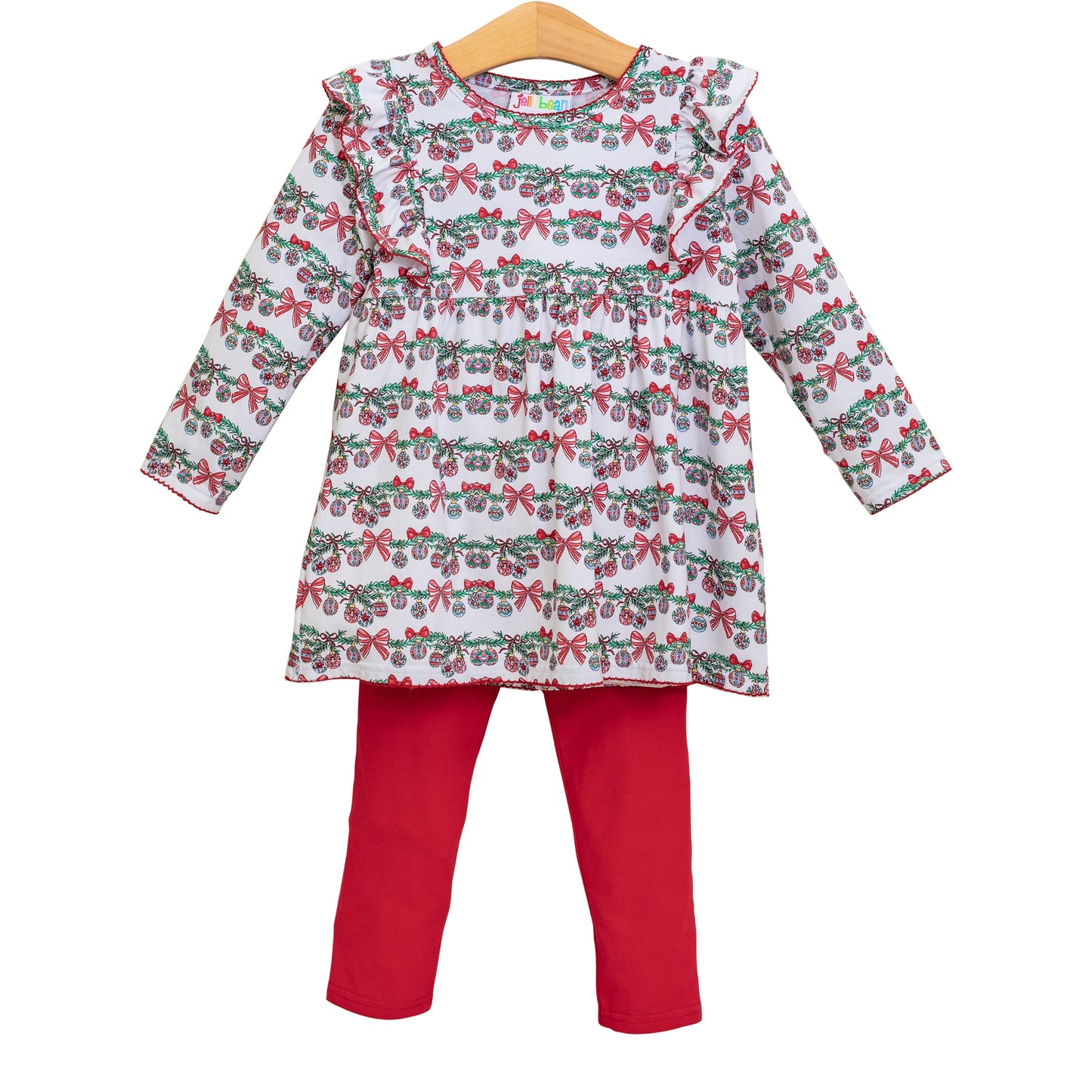Bows & Baubles Christmas Flutter Pants Set *Jelly Bean Christmas Preorder 26*