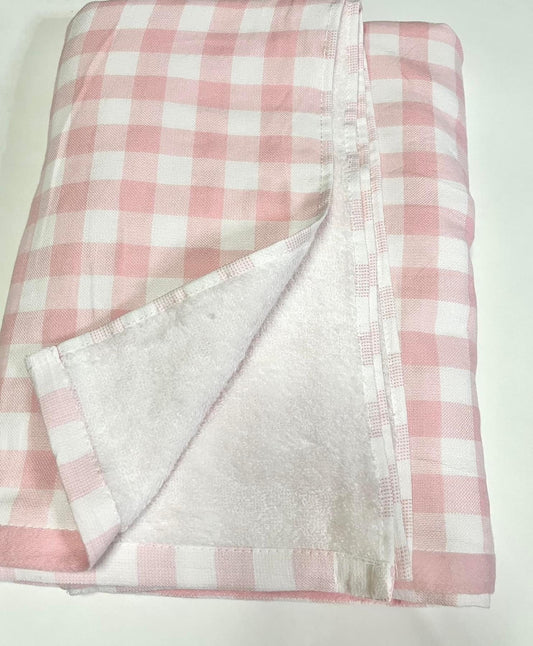 Pink Gingham Beach Towel