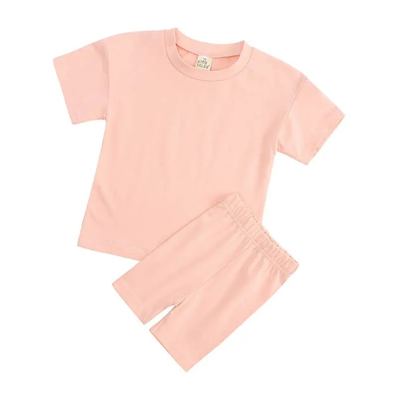 12/24M Peach Oversized Shirt with Bike Short Set