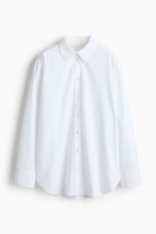 Women's Oversized White Button Up Oxford