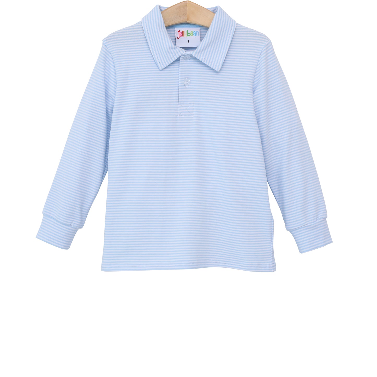 7 Light Blue Michael Long Sleeve Polo