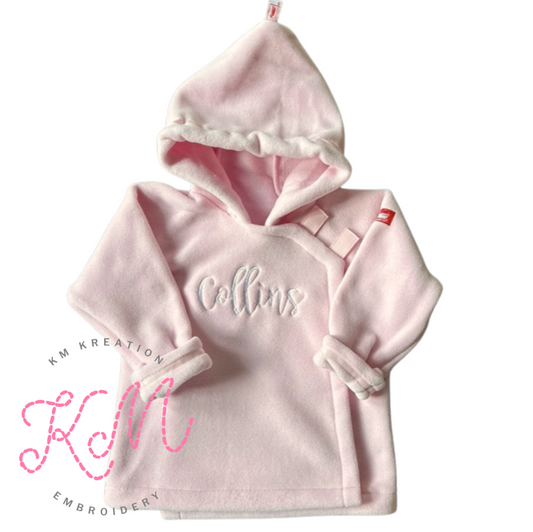 18M Light Pink WIDGEON Warmplus Fleece Favorite Jacket, Wrap Close, Hood '24