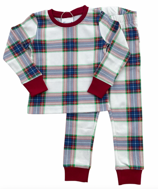 6Y Christmas Plaid Pajama Kids Long Sleeve Fitted Sleep Set