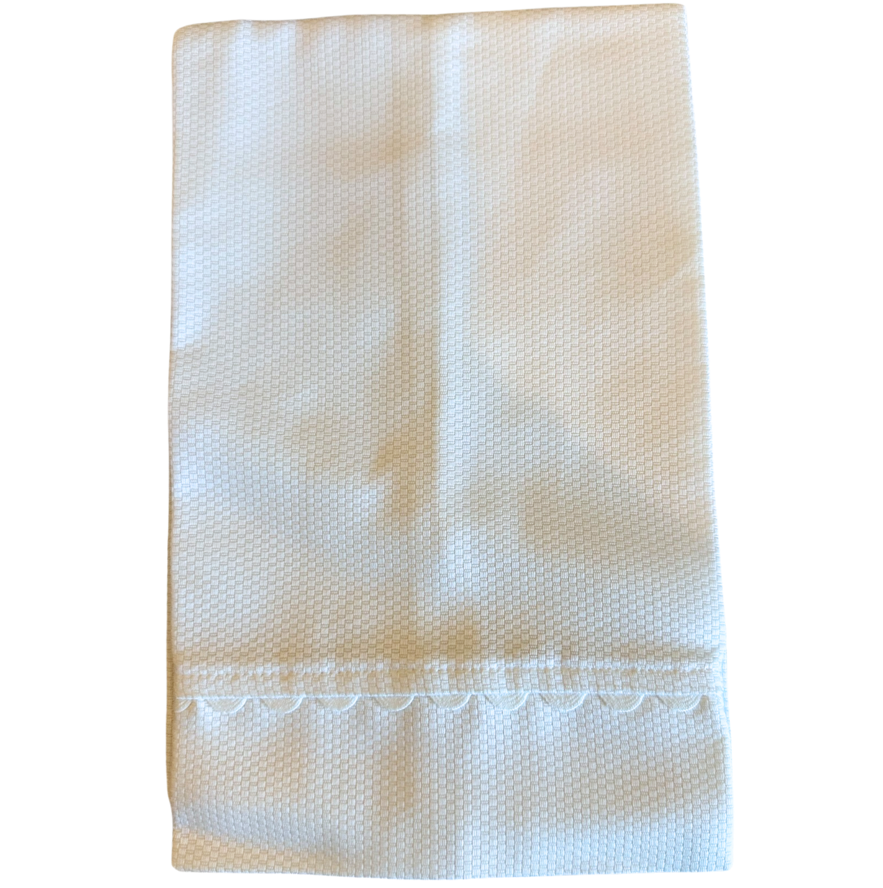 White Cotton Pique Hand Towel with Trim