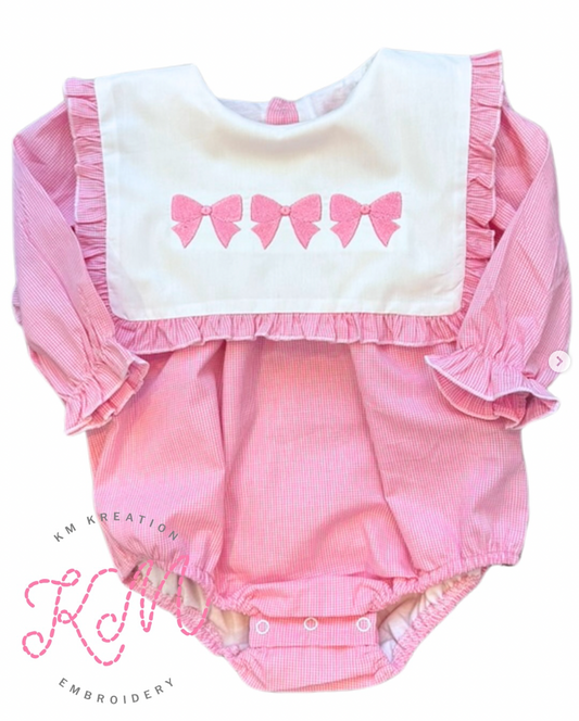 12M & 2T Pink WOVEN COTTON GINGHAM BUBBLE