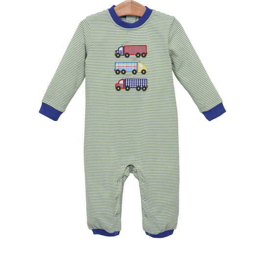 6M Semi Truck Applique Romper