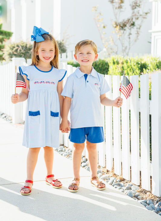 Let Freedom Ring (BUBBLE, SHORT SET, DRESS)*JELLY BEAN RED WHITE AND BLUE PREORDER 26*