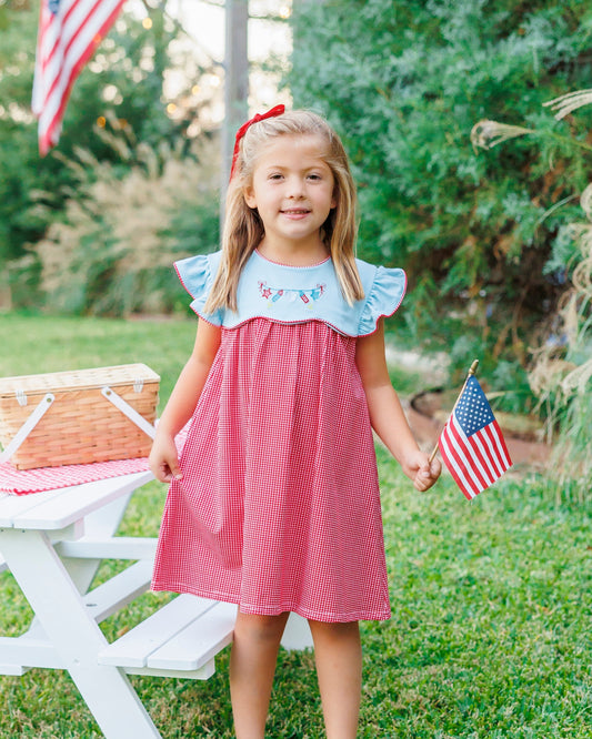 Star Spangled Banner  (BUBBLES, DRESS, SHORT SET) *JELLY BEAN RED WHITE AND BLUE PREORDER 26*