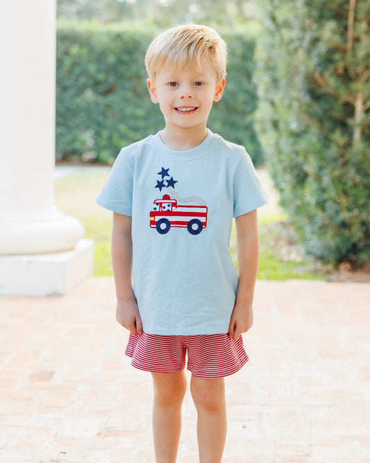 Stars and Sirens (BUBBLE AND SHORT SET) *JELLY BEAN RED WHITE AND BLUE PREORDER 26*