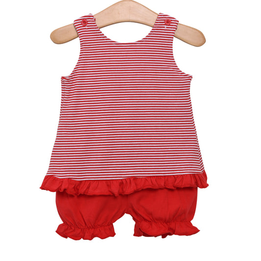 Red Stripe Swing Back Bloomer Set **PATRIOTIC PREORDER 2025**