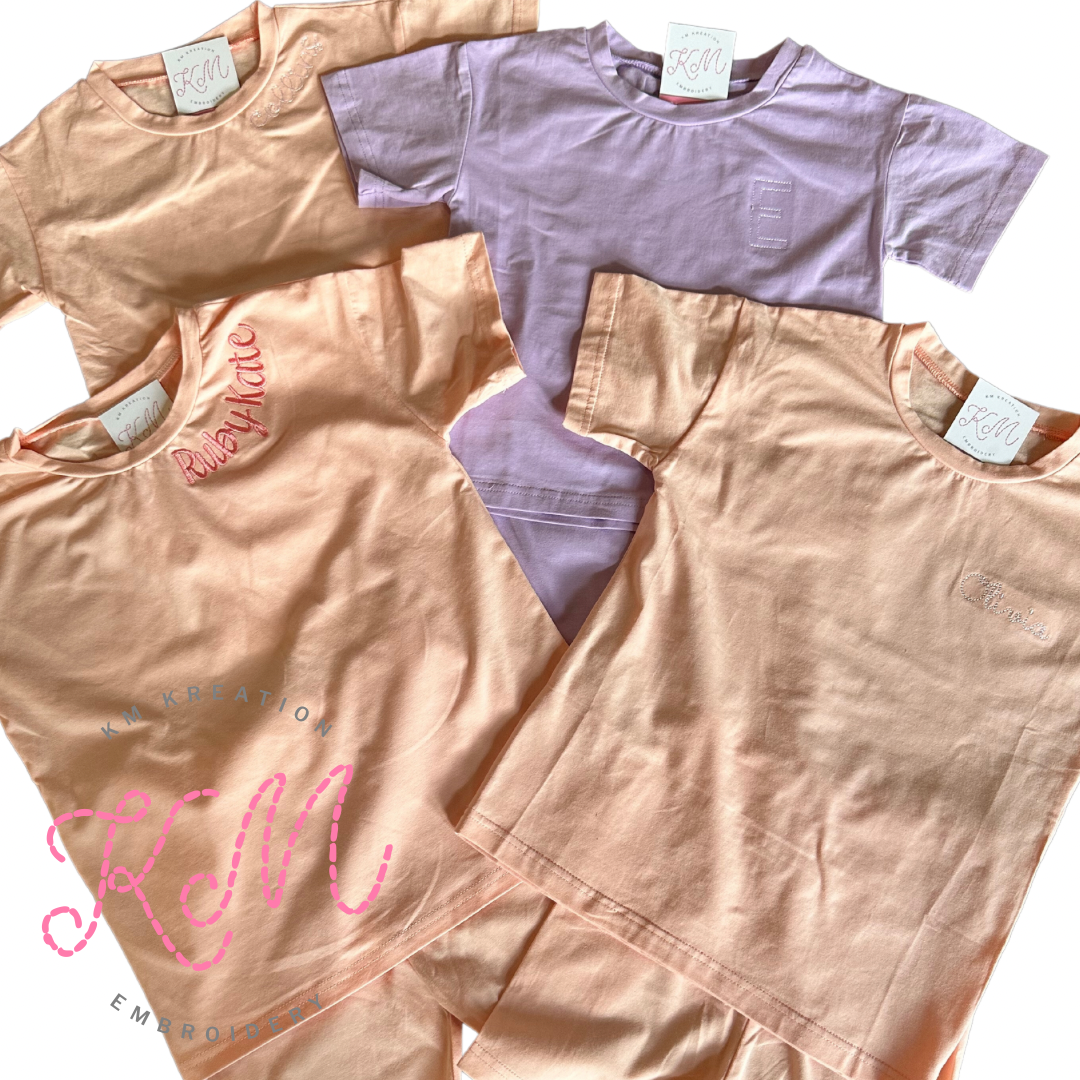 12/24M Peach Oversized Shirt with Bike Short Set