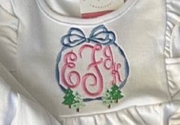 Christmas Ribbon Monogram Embroidery Frame *Design Only*
