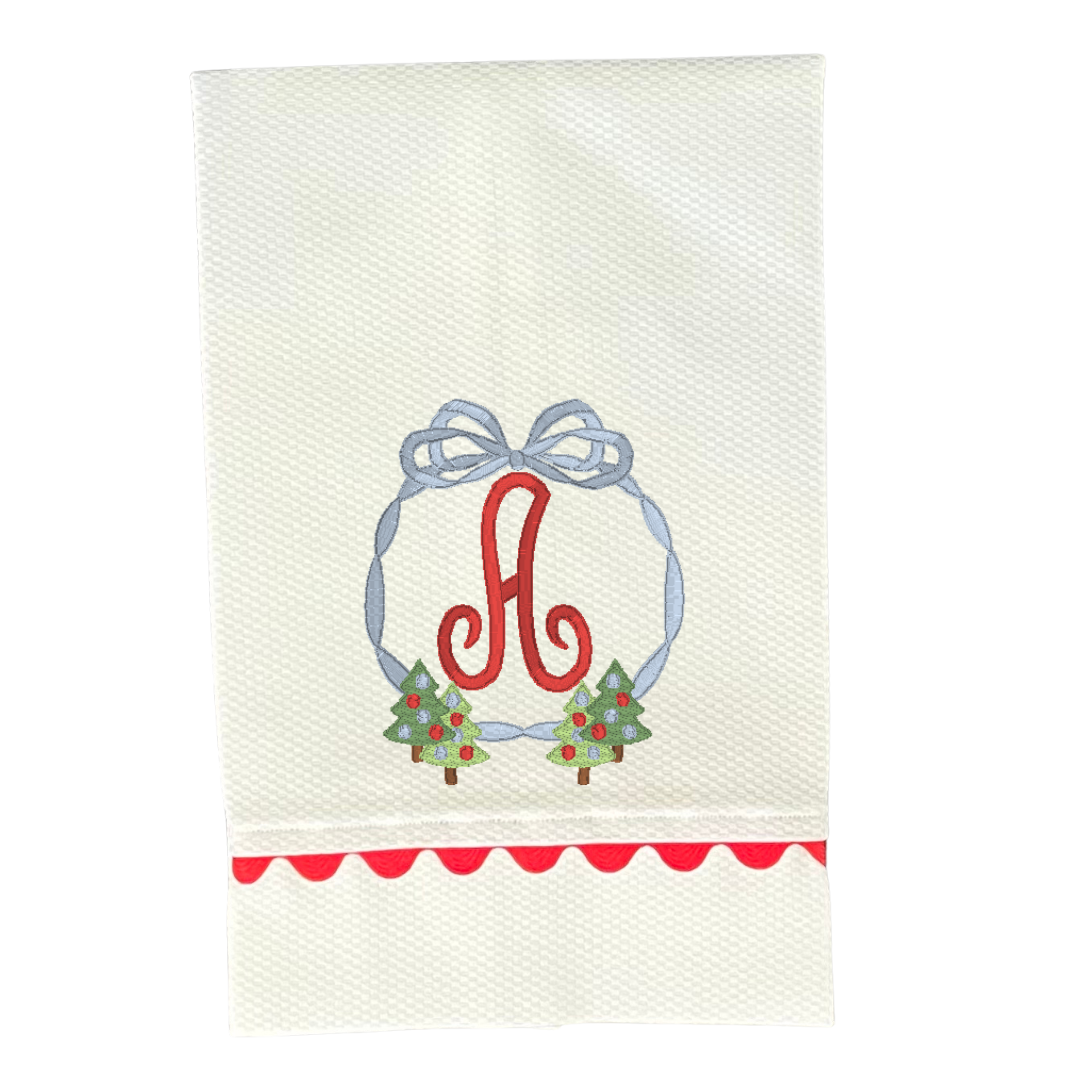 White Cotton Pique Hand Towel with Trim