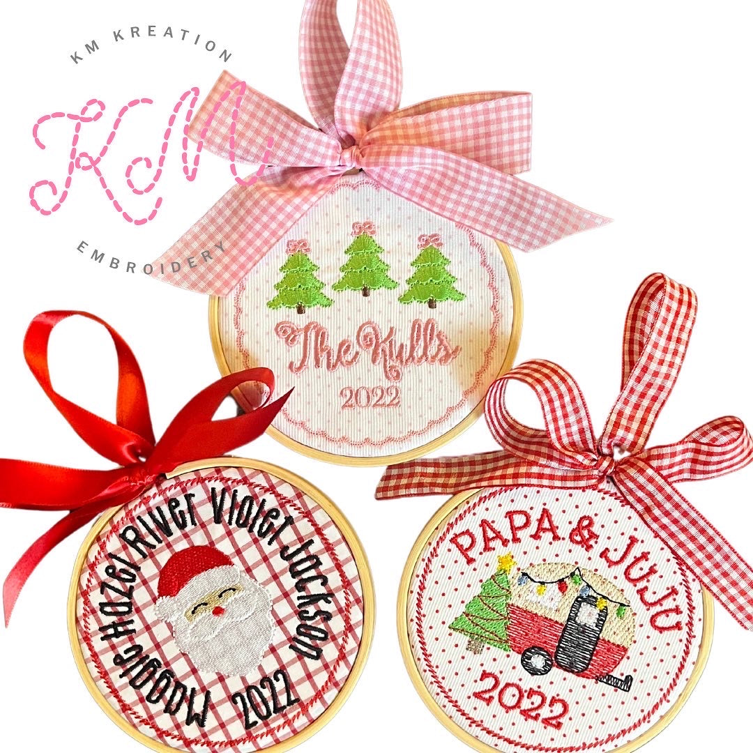 Custom Embroidered Christmas Ornament PREORDER