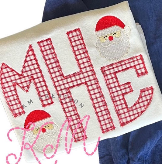 Monogram with Christmas Mini Designs Applique *Design Only*