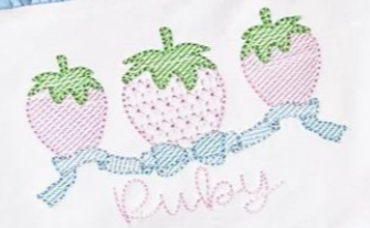 Strawberry Bow Trio Embroidery **DESIGN ONLY**