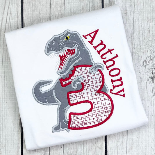 T-Rex Birthday Applique **DESIGN ONLY**
