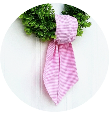 Seersucker and Gingham Wreath Sash or Easter Basket Bow