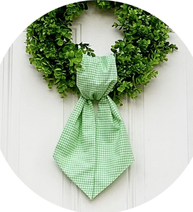 Seersucker and Gingham Wreath Sash or Easter Basket Bow