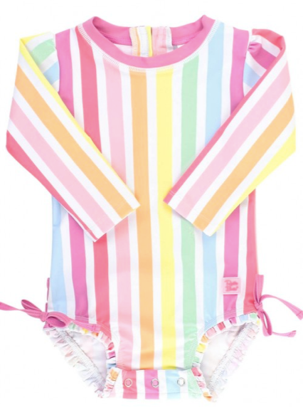 0-3M Rainbow Dream Stripe One Piece Rash Guard (2022 Style)