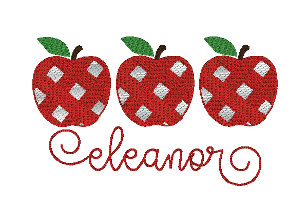 Gingham Apple Trio*Design Only*