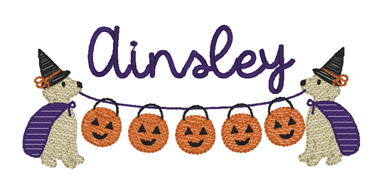 Witch Jack-O-Lantern Garland *Design Only*