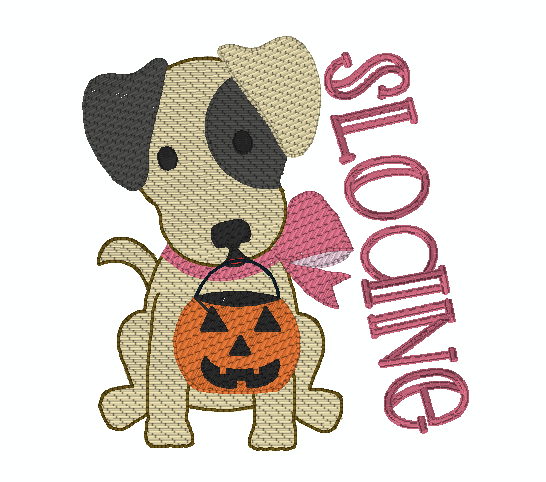 Trick or Treat Bow Puppy Sketch*Design Only*