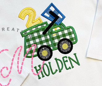 Garbage Truck Birthday Appliqué **DESIGN ONLY**