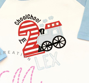 Choo Choo Birthday Appliqué **DESIGN ONLY**