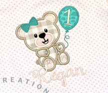 Teddy Bear Birthday Appliqué **DESIGN ONLY**