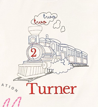 Vintage Train Birthday Appliqué **DESIGN ONLY**